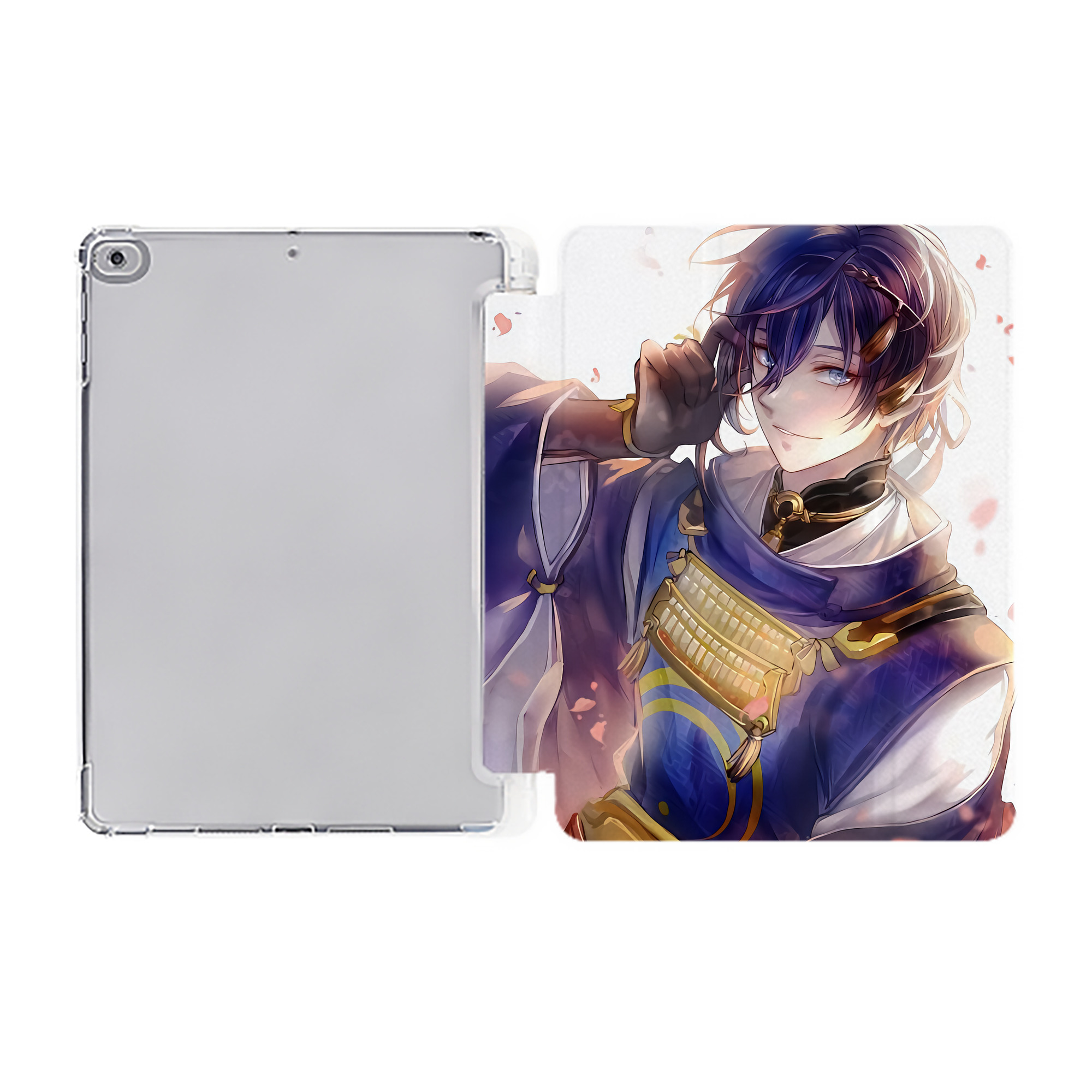 （画像用） 刀剣乱舞 Touken Ranbu IPad ケース ペン収納付き 三つ折りスタンド PUレザー×シリコン 対応機種9.5/10.5/10.9インチ